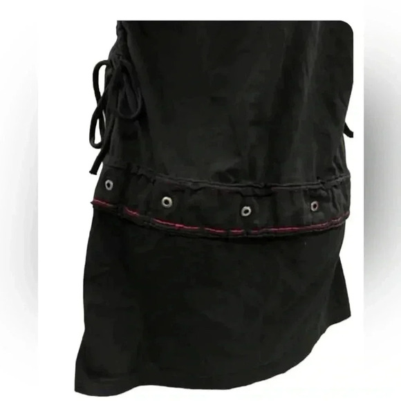 Leopards & Roses Made In Nepal Black Red Mini Sleeveless Dress Size Medium - Picture 12 of 15